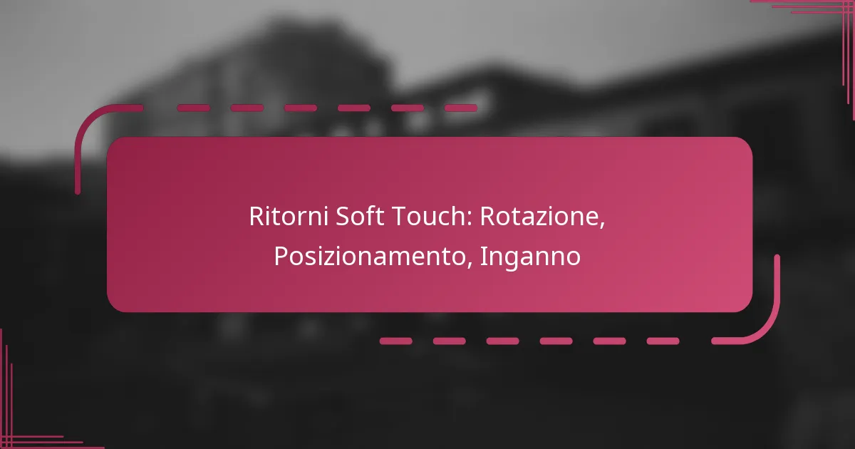 Ritorni Soft Touch: Rotazione, Posizionamento, Inganno