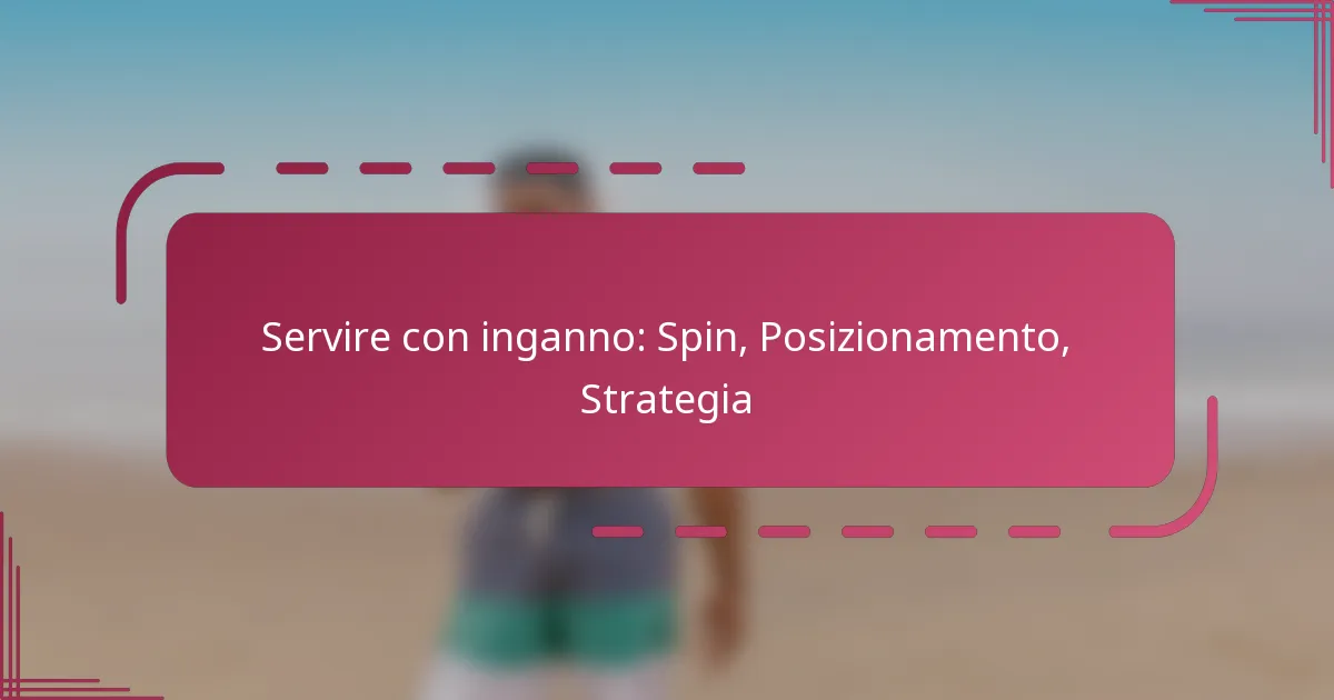 Servire con inganno: Spin, Posizionamento, Strategia