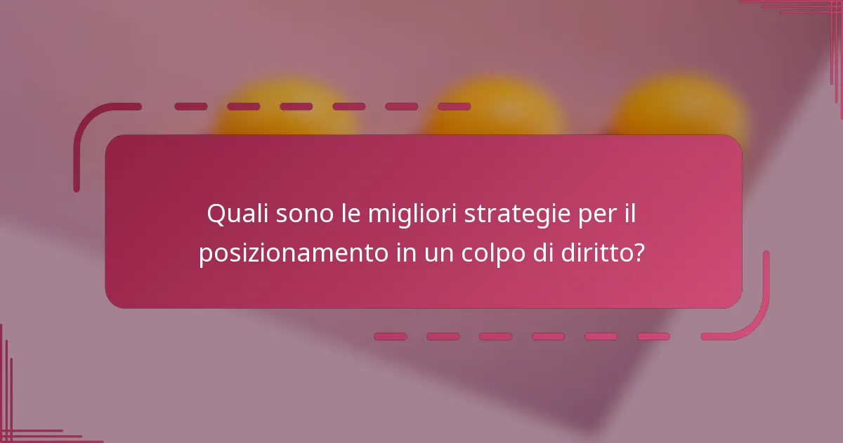 Quali sono le migliori strategie per il posizionamento in un colpo di diritto?